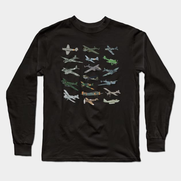 Various German WW2 Airplanes Long Sleeve T-Shirt by NorseTech